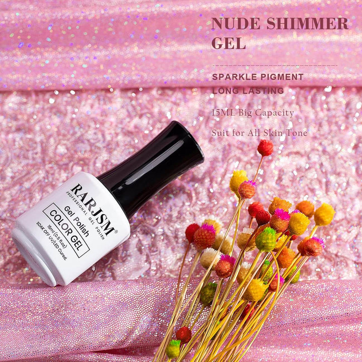 RARJSM ® Purple Pink Rainbow Shimmer Gel Nail Polish 15ml #533