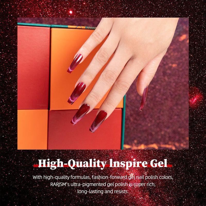 RARJSM ®Purple Red 9D Ice Jelly Cat Eye Gel Polish 15ml