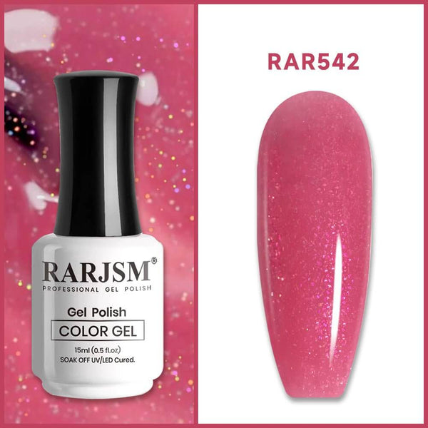 Purple Red Rainbow Shimmer Gel Nail Polish 15ml #542 - RARJSM