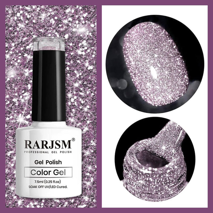 Purple Sparkle Shiny | RARJSM ®Reflective Glitter Gel Nail Polish | 7.5ml #80 - RARJSM