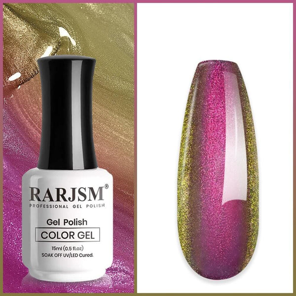 Purple to Green | RARJSM ®Holographic Chameleon Gel Nail Polish | 15ml #580 - RARJSM