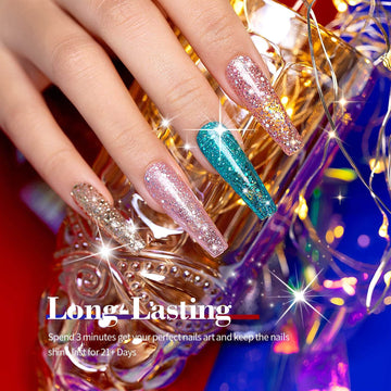 RARJSM ® 6 Colors Diamond Sparkly Glitter Gel Nail Polish Set | 6pcs 7.5ml