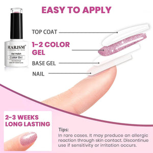 RARJSM ® 6 Colors Explosion Diamond Reflective Glitter Nail Gel Set| 7.5ml 6pcs