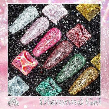 Explosion diamond reflective glitter gel polish 6 colors set 79 81 82 90 167 132 ultra-dense sparkle TPO HEMA free 7.5ml
