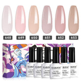 RARJSM ® 6 Colors Nude Gray Pink Gel Polish Set | 7.5ml 6pcs