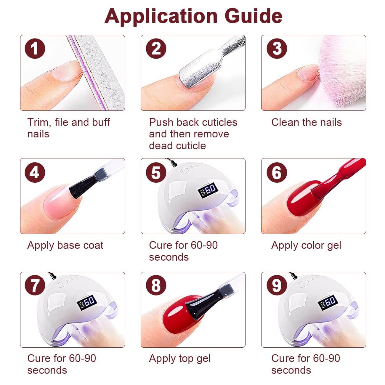 RARJSM ® 6 Colors Red Wedding Series Classic Gel Polish Set | 7.5ml 6pcs