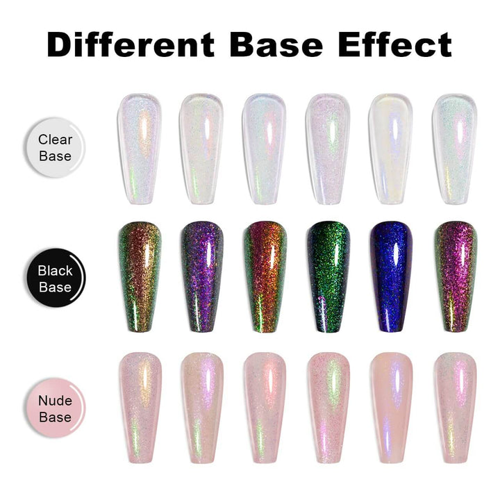 RARJSM ®6 Colors Shell Glitter Top Coat Gel Nail Polish Set | 6pcs 7.5ml - RARJSM