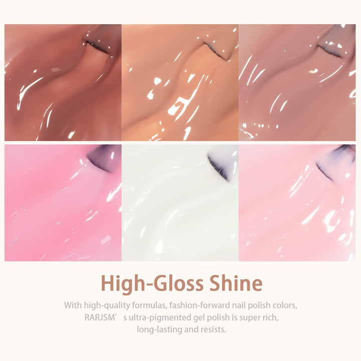 RARJSM ®Classic Color Gel Set | 6 Colors Classical Pink Set | 7.5ml 6pcs