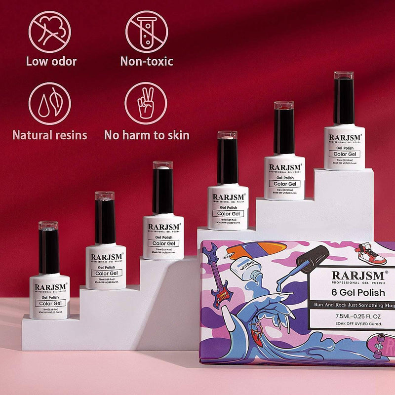 RARJSM ®Classic Color Gel Set |Classic 6 Colors Nail Polish Set | 7.5ml 6pcs