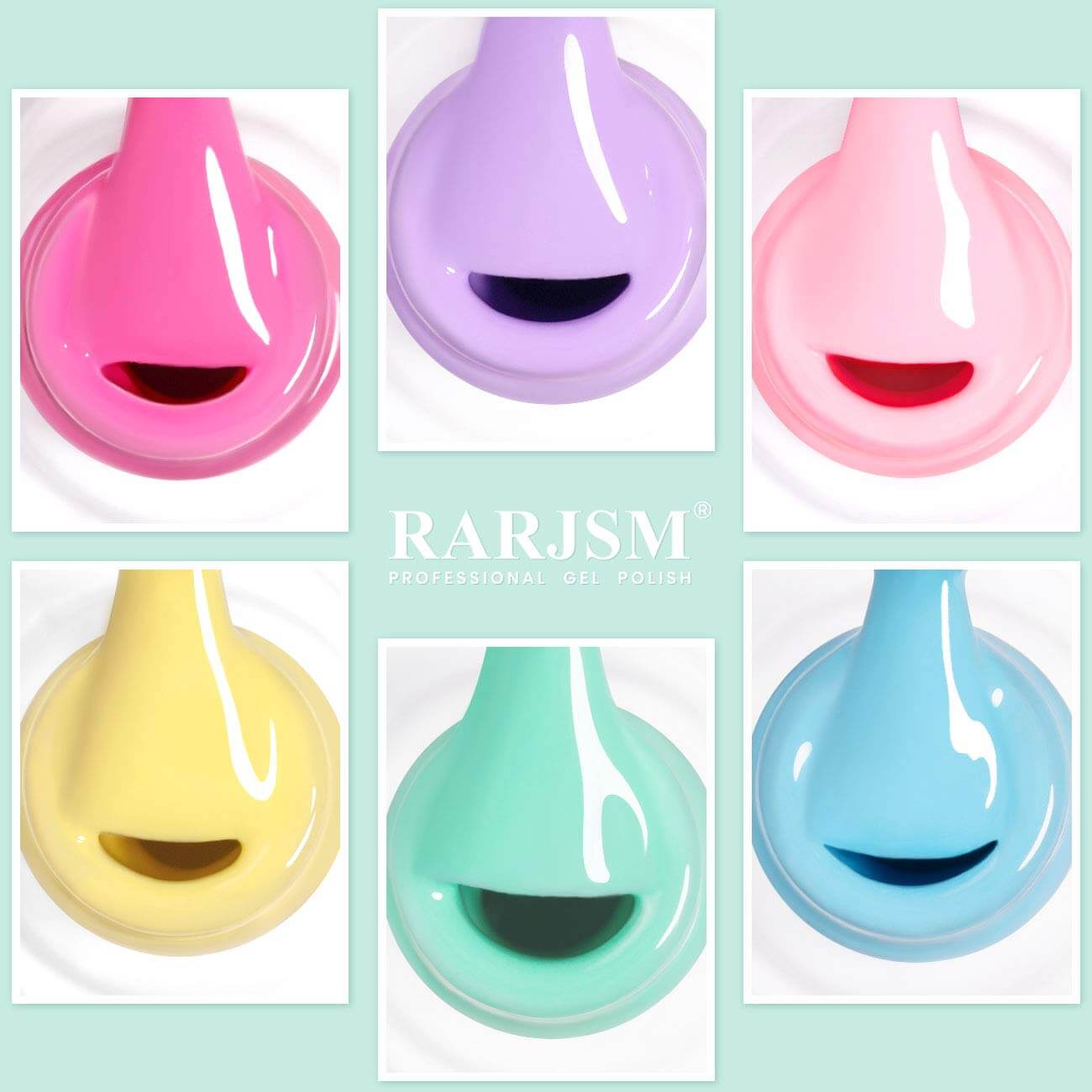 RARJSM ®Classic Color Gel Set |Cotton Candy Gel Nail Polish Kit| Set of 6 Light Neon Colors| 7.5ml 6pcs