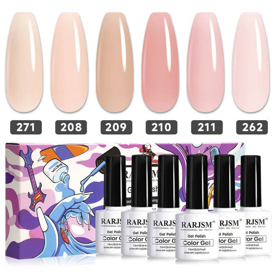 RARJSM ®Classic Color Gel Set |Icy Jelly Gel Nail Polish Set of 6 Translucent Colors|7.5 ml 6 PCS
