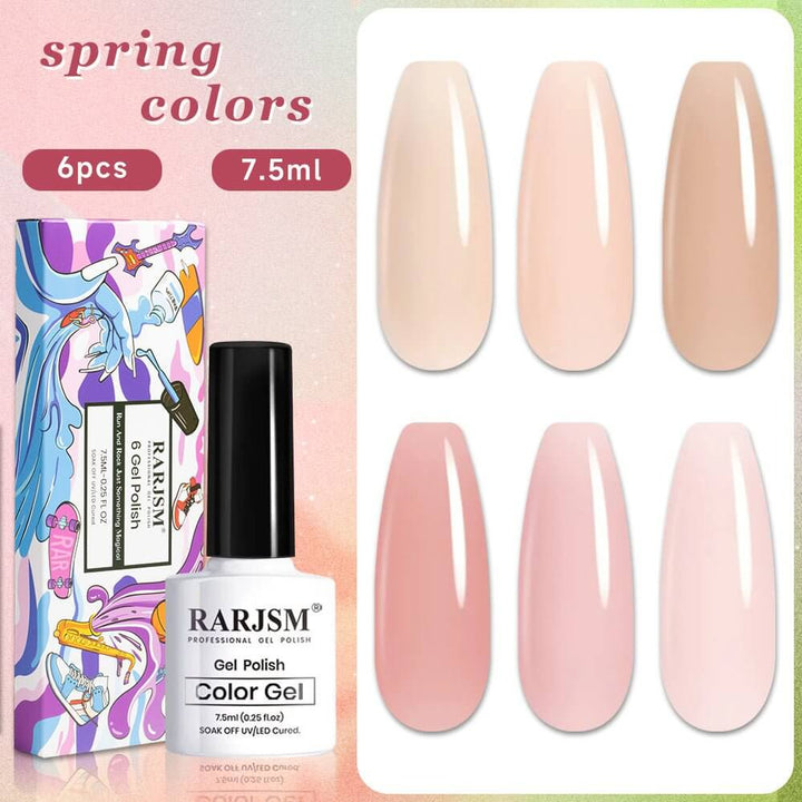 RARJSM ®Classic Color Gel Set |Icy Jelly Gel Nail Polish Set of 6 Translucent Colors|7.5 ml 6 PCS