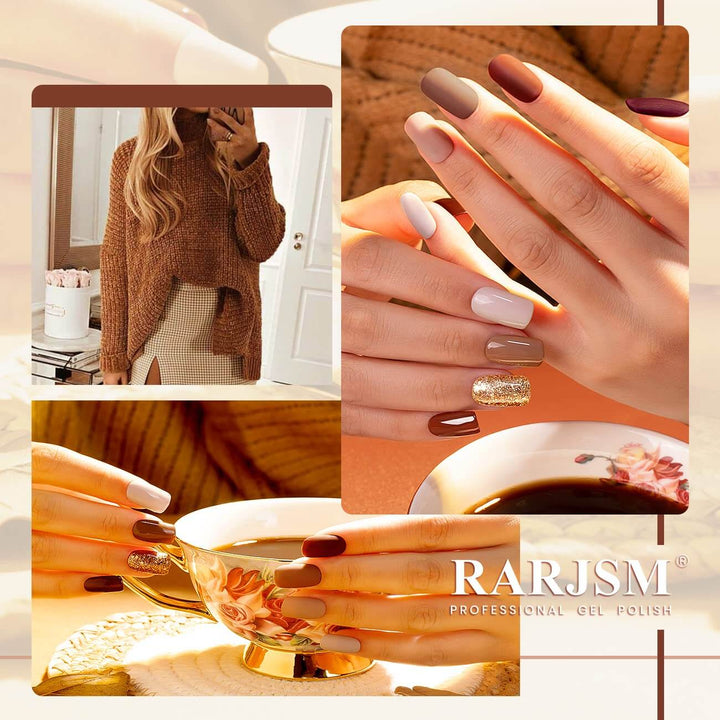 RARJSM ®Classic Color Gel Set | Winter Dark 6 Colors Collection Nail Polish Set | 7.5ml 6pcs