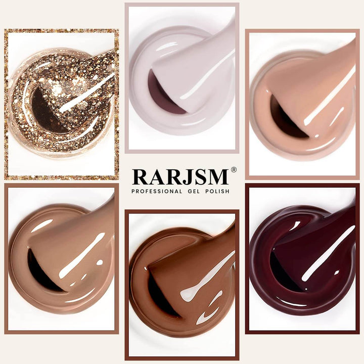RARJSM ®Classic Color Gel Set | Winter Dark 6 Colors Collection Nail Polish Set | 7.5ml 6pcs