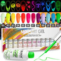 RARJSM ® Halloween 12 Farben, die im Dunkeln leuchten, Nagelkunst-Gel-Liner-Nagellack-Set, 8 ml, 12 Stück