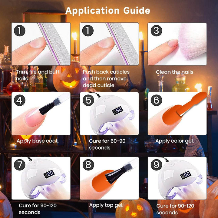 RARJSM ® Halloween 6 Colors Glow In The Dark Painting Nail Art Gel Liner Polish Set｜8ml 6pcs