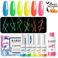 RARJSM ® Halloween 6 Farben, die im Dunkeln leuchten, Malerei, Nagelkunst-Gel-Liner-Nagellack-Set, 8 ml, 6 Stück