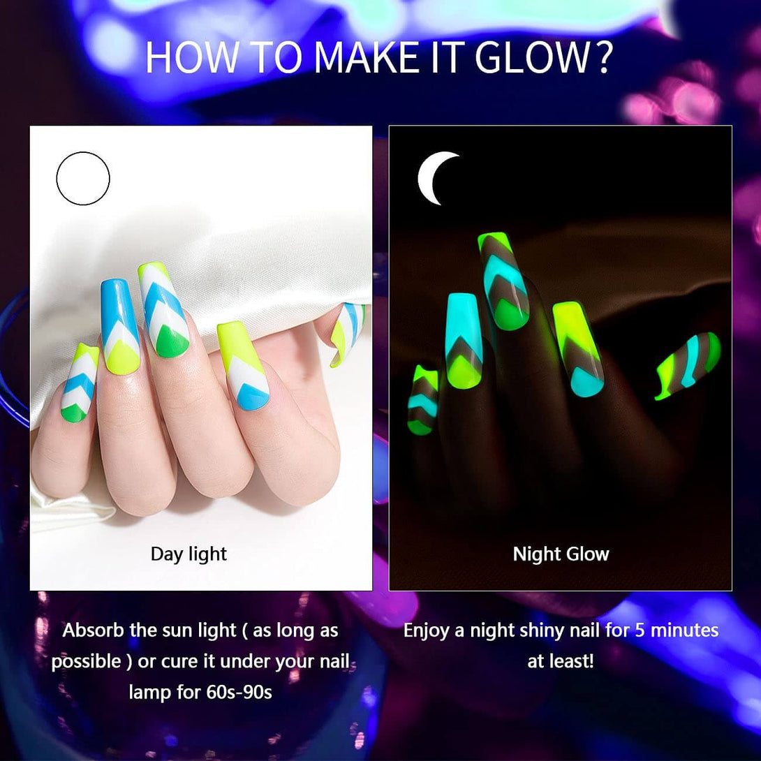 RARJSM ® Halloween 6 Colors Glow In The Dark Painting Nail Art Gel Liner Polish Set｜8ml 6pcs