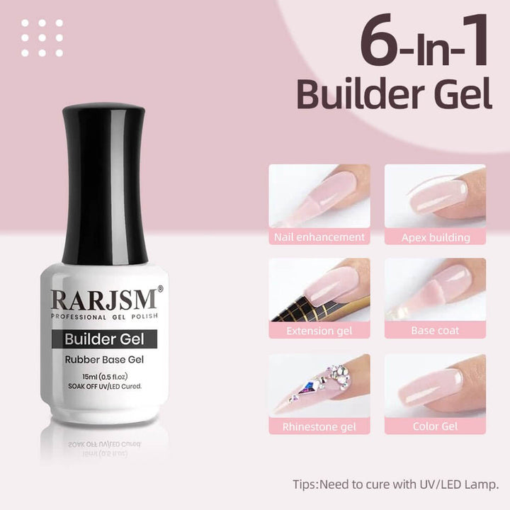 RARJSM ® Light Pink 6 IN 1 Builder Gel | 15ml #369