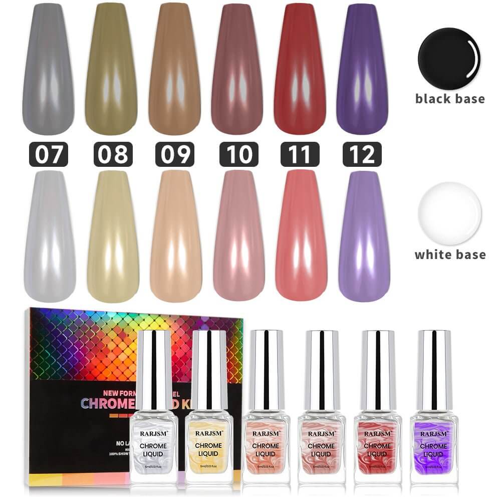Rarjsm Metallic Serise Liquid Chrome Powder 6 pcs Set $27.99
