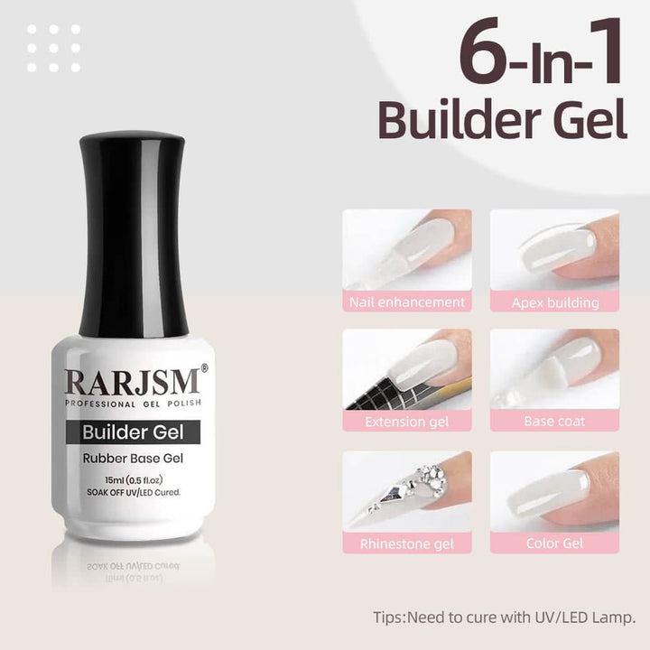 RARJSM ® Milky White 6 IN 1 Builder Gel | 15ml #276