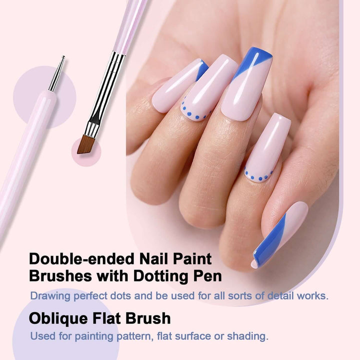 RARJSM ®Nail Art Brushes Set | 6 PCS Gel Polish Nail Art Design Pen Painting Tools