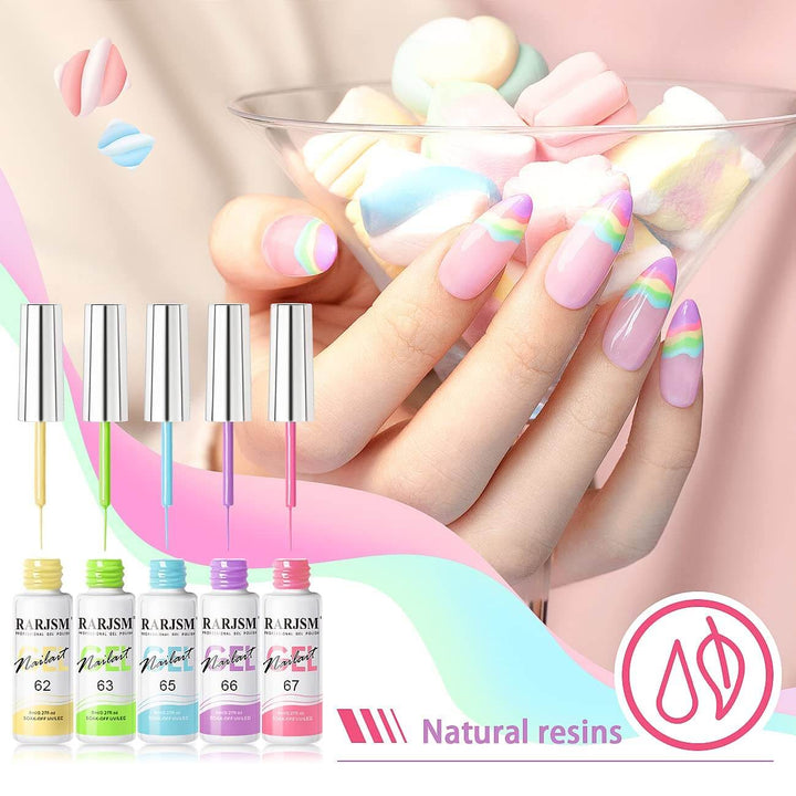 RARJSM ® Nail Art Gel Liner | 12 Colors Candy Color Painting Nail Gel Polish Set｜8ml 12pcs