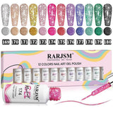 12 Colors Reflective Glitter Gel Liner Nail Art Set 5ml