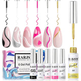 RARJSM ® Nail Art Gel Liner | 6 Classic Colors Pastel Color Painting Nail Gel Polish Set｜8ml 6pcs