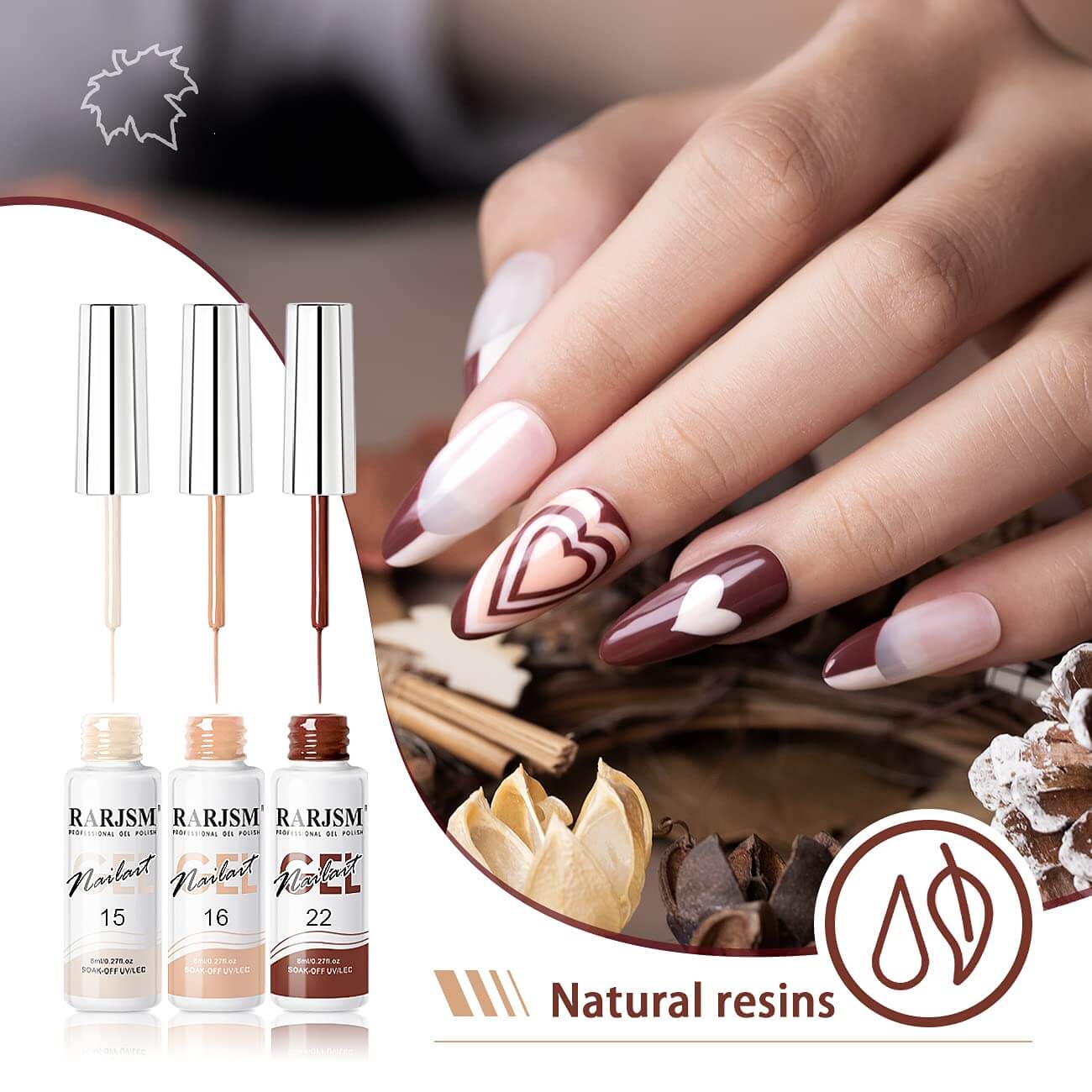 RARJSM ® Nail Art Gel Liner |Autumn Winter Collection | 12 Colors Nude Color Painting Nail Gel Polish Set｜5ml 12pcs