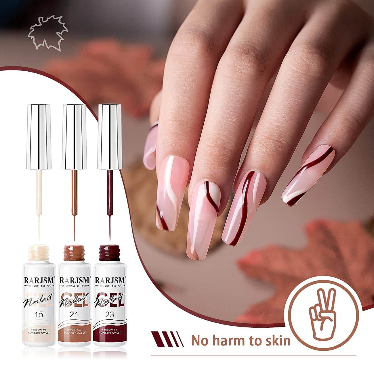 RARJSM ® Nail Art Gel Liner |Autumn Winter Collection | 12 Colors Nude Color Painting Nail Gel Polish Set｜5ml 12pcs