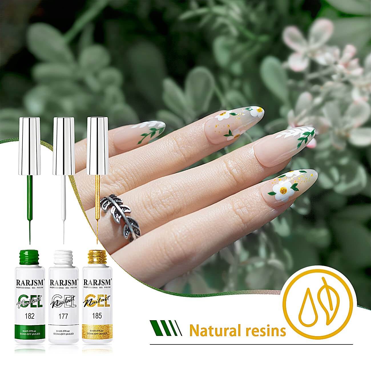 RARJSM ® Nail Art Gel Liner| Christmas Collection | 6 Colors Glitter Painting Nail Gel Polish Set｜8ml 6pcs