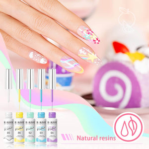 RARJSM ® Nail Art Gel Liner |Spring Summer collection | 12 Colors Pastel Color Painting Nail Gel Polish Set｜5ml 12pcs
