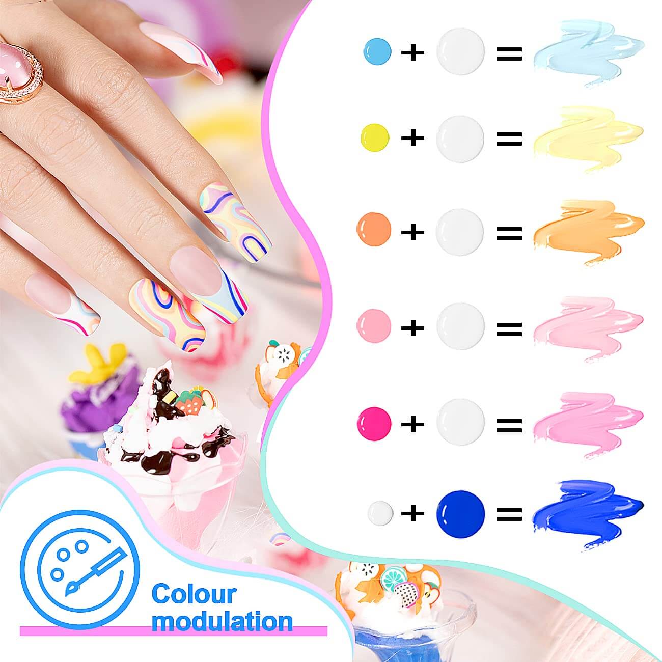RARJSM ® Nail Art Gel Liner |Spring Summer collection | 12 Colors Pastel Color Painting Nail Gel Polish Set｜5ml 12pcs