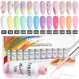 Spring Summer Pastel Macaron Gel Liner TPO HEMA Free 12 Colors Set 8ml