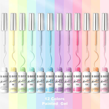 Pastel Macaron Gel Liner Color Swatches 12 Soft Sweet Shades