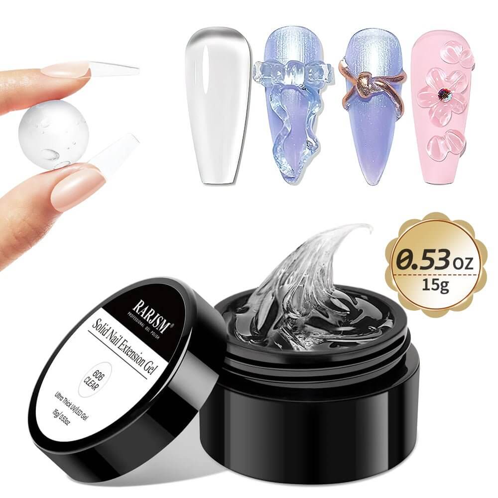 RARJSM ®Non-stick Solid Builder Gel |Clear Solid Building Extension Nail Gel | 15g