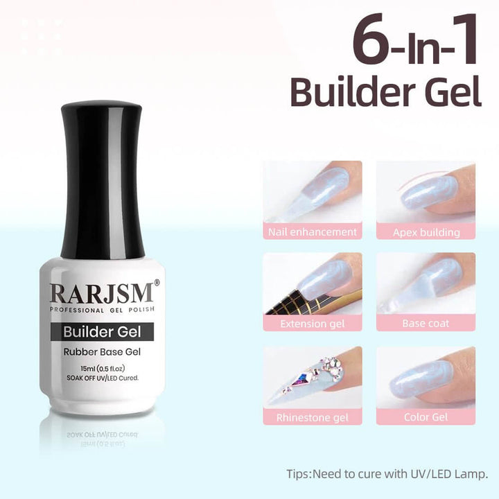 RARJSM ® Pearl White Shell Thread 6 in 1 Builder Gel |15ml #527