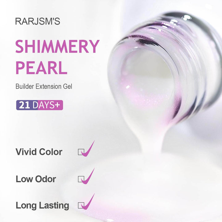 RARJSM ® Shell Thread Pearl White Purple 6 in 1 Builder Gel | 15ml