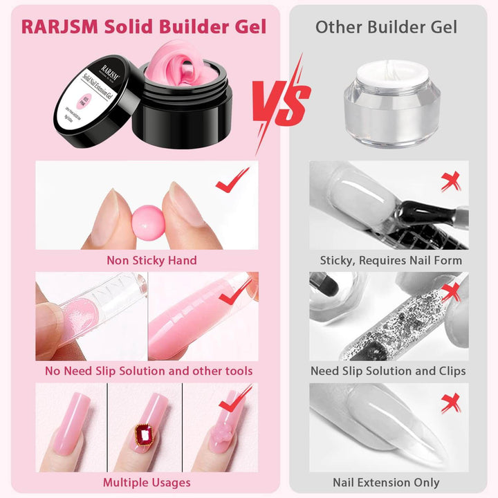 RARJSM ®Solid Builder Gel |Pink Purple Solid Building Extension Nail Gel | 15g