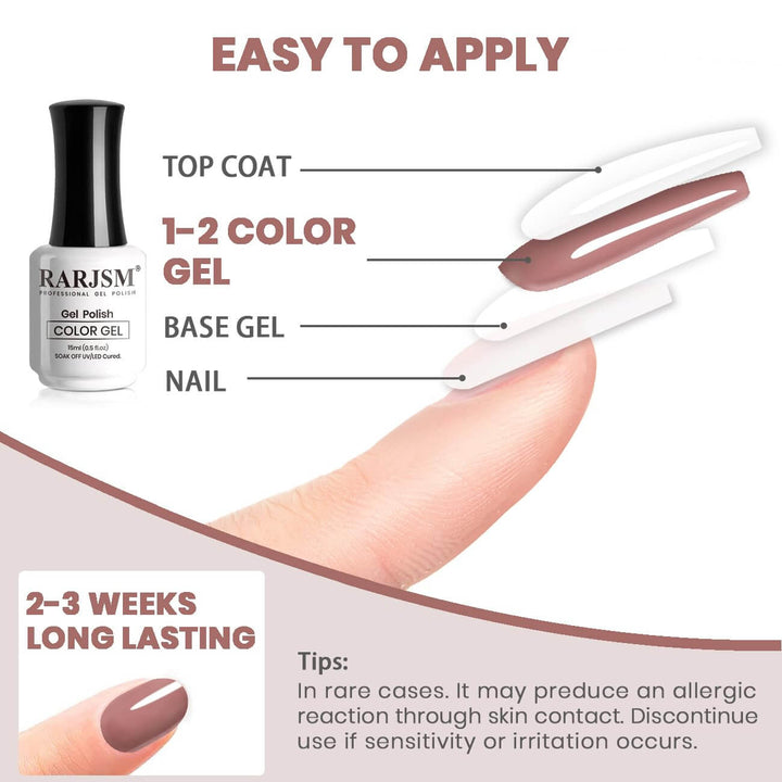 Rarjsm® brown gel nail polish soak off gel polish gel french polish
