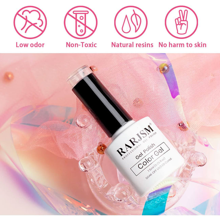 RARJSM ®Rose Gold 9D Holographic Rainbow Galaxy Cat Eye Gel Polish