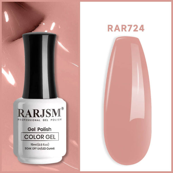 Rose Pink Basic nail colors Classic nude Color Gel Nail Polish 15ml #724 - RARJSM