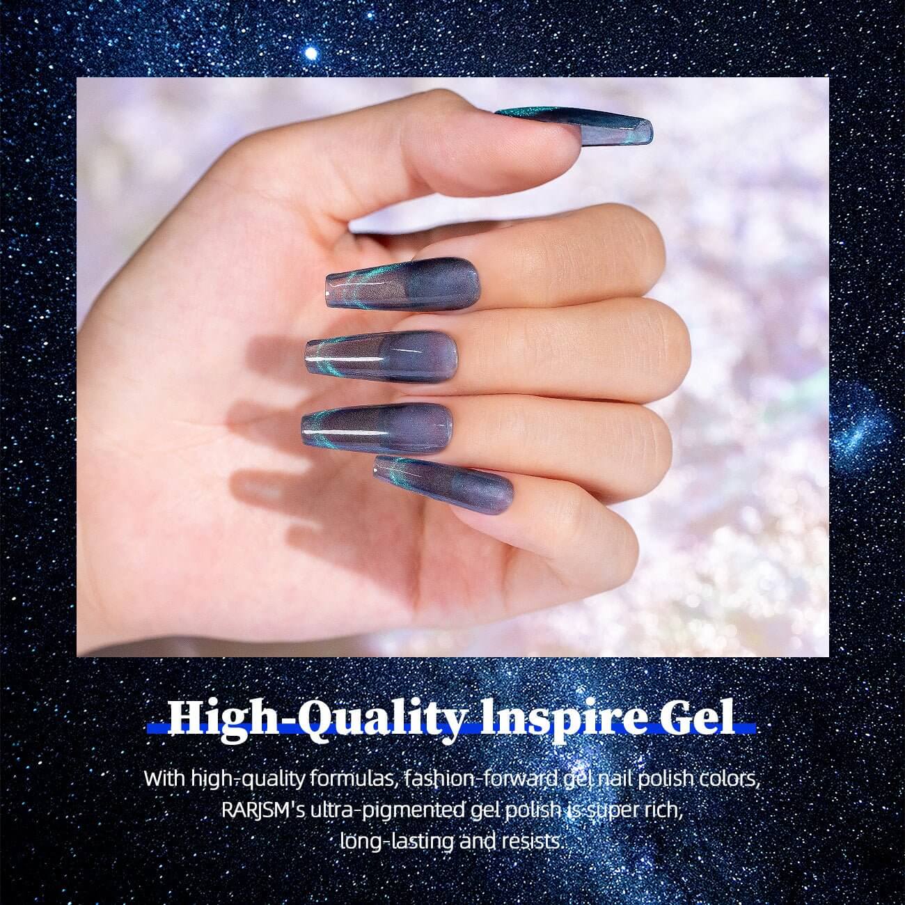 RARJSM ® Sea Blue & Green Magic Ice Jelly Cat Eye Gel Polish 15ml