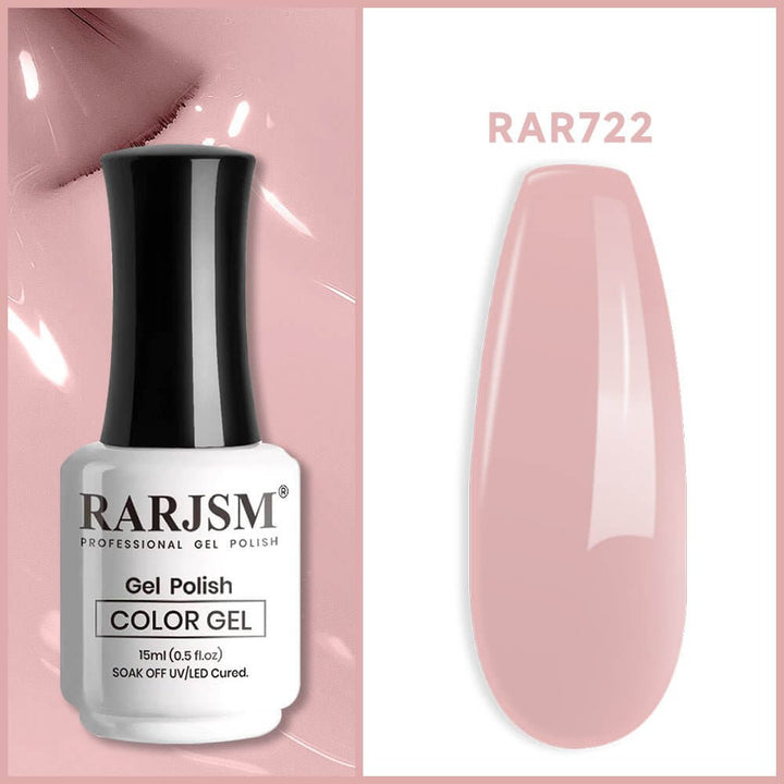 Sheer Pink Basic nail colors Classic nude Color Gel Nail Polish 15ml #722 - RARJSM