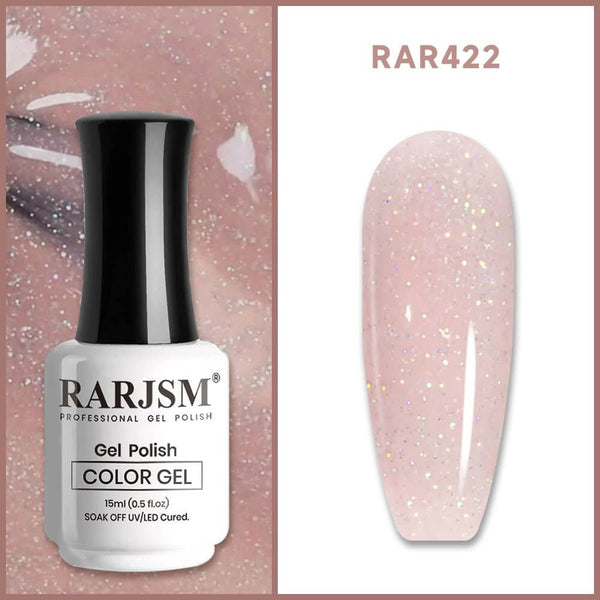 Sheer Pink Rainbow Shimmer Gel Nail Polish 15ml #422 - RARJSM