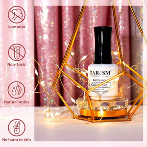 RARJSM gel polish safety features - low odor non-toxic natural resins no harm to skin TPO HEMA free certified
