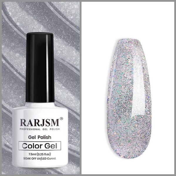 Silver |RARJSM ® Brilliant fireworks Glitter Gel Nail Polish | 7.5ml #705