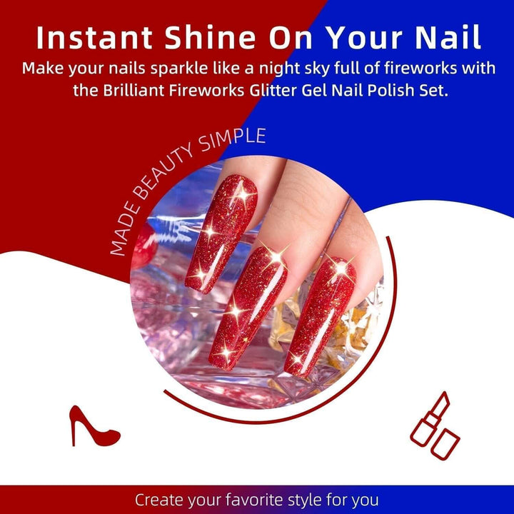 Silver |RARJSM ® Brilliant fireworks Glitter Gel Nail Polish | 7.5ml #705 - RARJSM