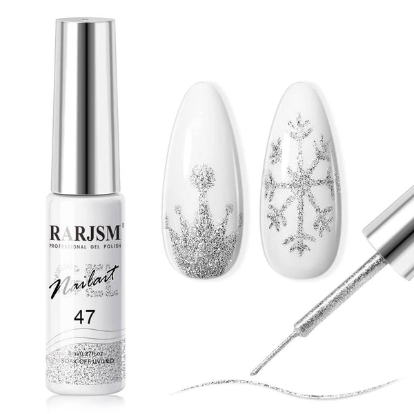 Silver | RARJSM ® Nail Art Gel Liner Painting Nail Gel Polish | 8ml #47